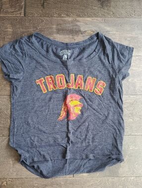 USC Trojans Grey Graphic Tee - Yellow & Red Logo